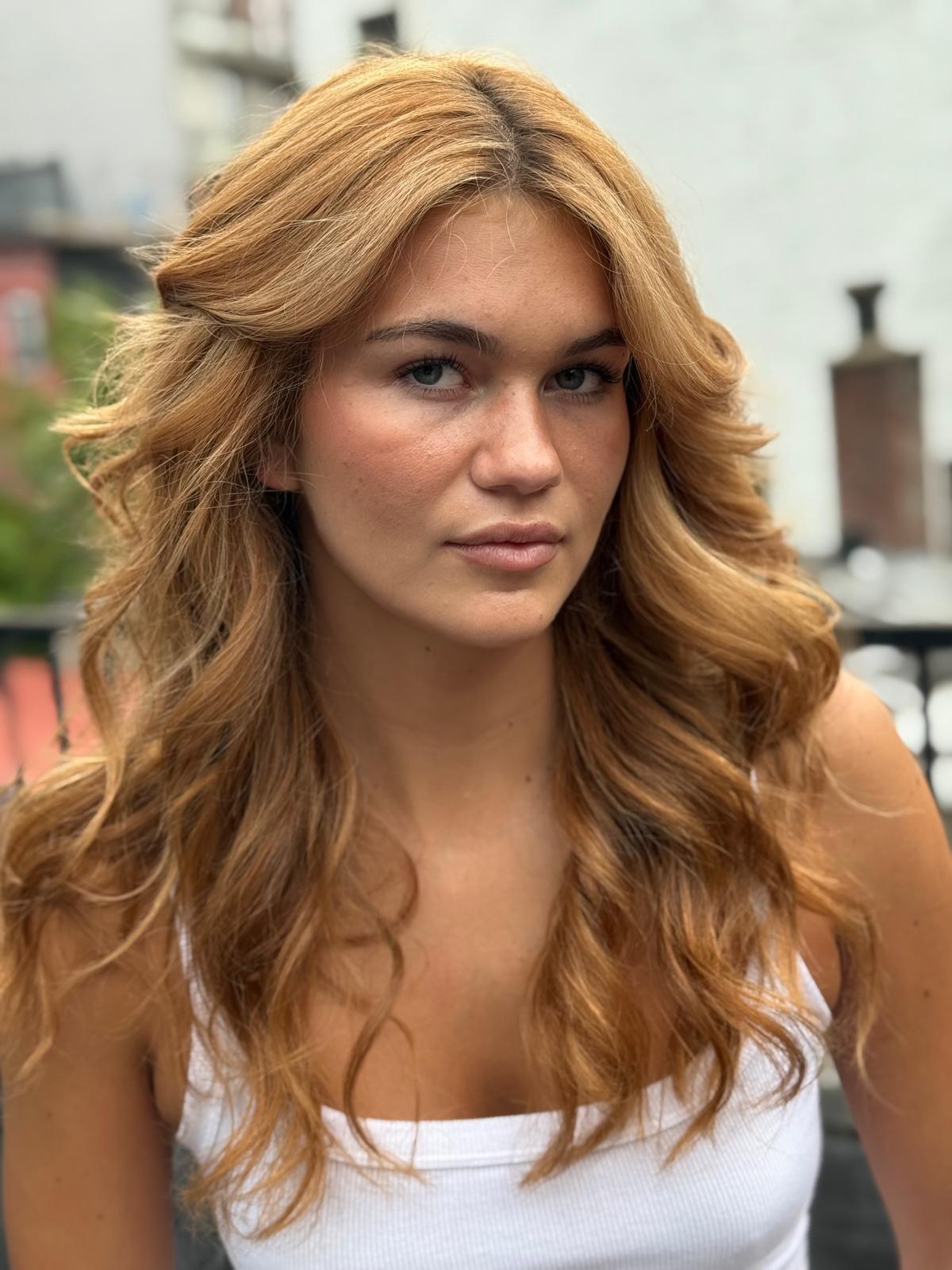 Bridal hair styled for a Manhattan wedding